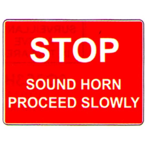 Metal 450x600mm Stop Sound Horn Proceed Sign - made by Signage