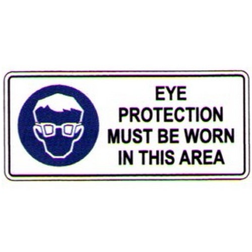200x450mm Poly Picto Eye Protection Must Sign - made by Signage