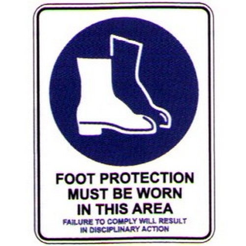 Plastic Picto Foot Prot. Area .DIS. Sign - B-PROTECTED