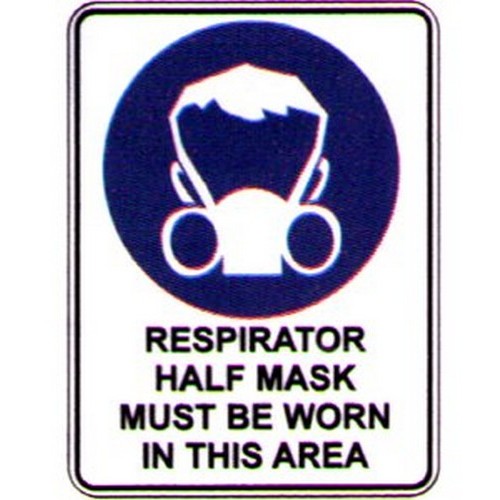 Metal 300x450mm Picto Respirator Half Mask Sign - made by Signage