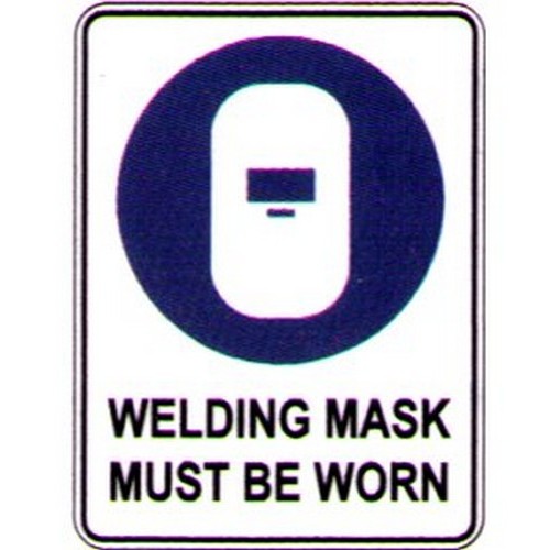 Metal 225x300mm Picto Welding Mask Must Sign - made by Signage
