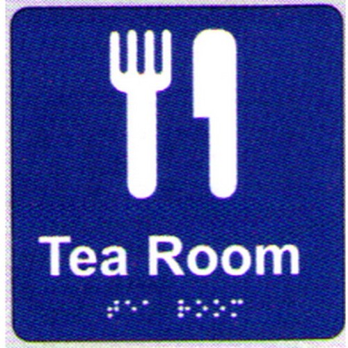 180x180mm PVC Tea Room Braille Sign - made by Signage