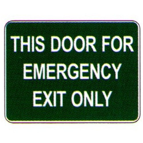 Plastic 225x300mm This Door For Emergency Sign - made by Signage