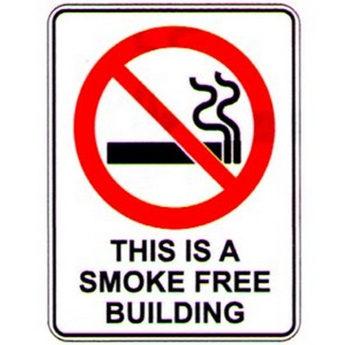 Metal 300x225mm This Is A Smoke Free Building Sign - made by Signage