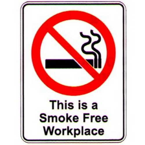 Plastic 300x225mm This Is A Smoke Free Work. Sign - made by Signage