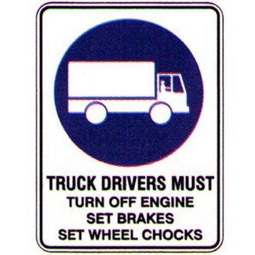 Metal 300x450mm Truck Drives Must Turn Etc Sign - made by Signage