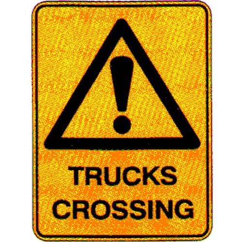 Metal 450x600mm Trucks Crossing Sign