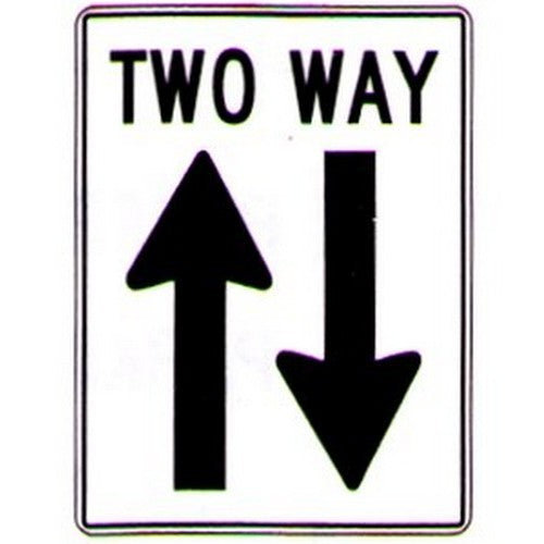 Two Course Sign Signage T891AM Metal 450x600mm Two Way With Arrows Sign - B-PROTECTED