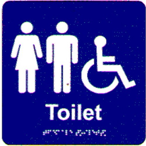 180x180mm PVC Unisex Acc.Toilet Braille Sign - made by Signage