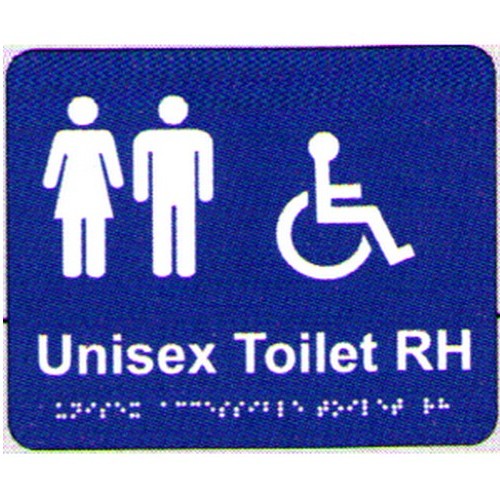 195x240mm PVC Unisex Acc.Toilet Rh Braille Sign - made by Signage