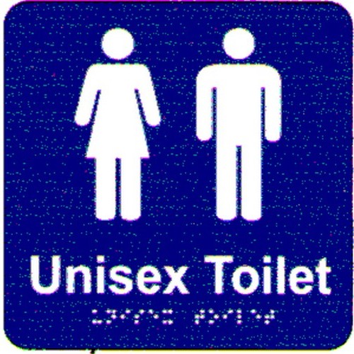 180x180mm PVC Unisex ToiletWithU/S Word Braille Sign - made by Signage