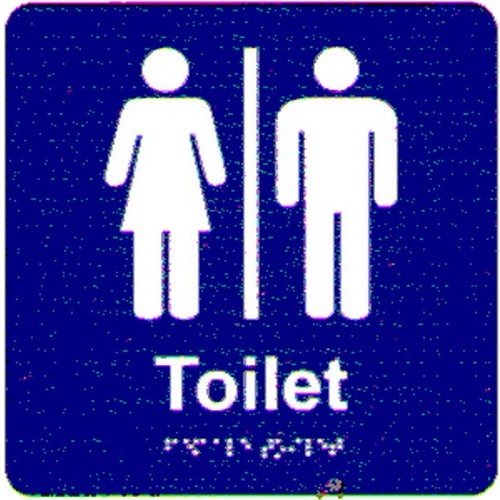 180x180mm PVC Unisex ToiletWith Toilet Braille Sign - made by Signage