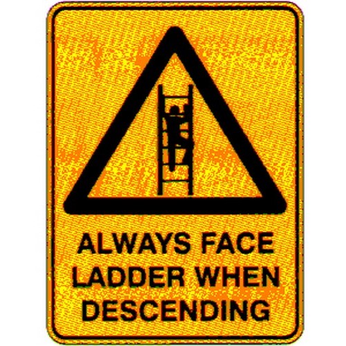 Plastic 225x300mm Warning Always .. Descend Sign - made by Signage