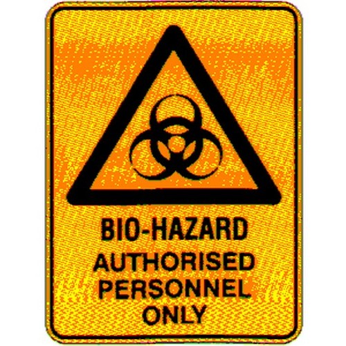 Plastic 225x300mm Warning BioHazard Authorised Personnel Only Sign - made by Signage