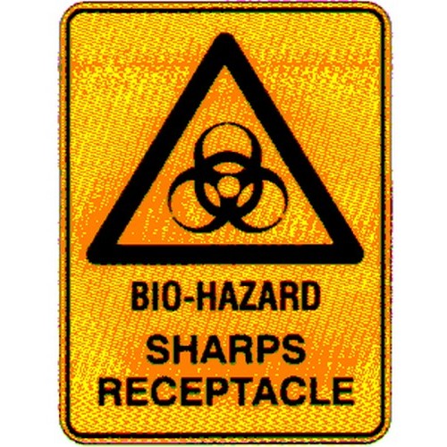 Plastic 225x300mm Warning BioHazard Sharps Receptacle Sign - made by Signage