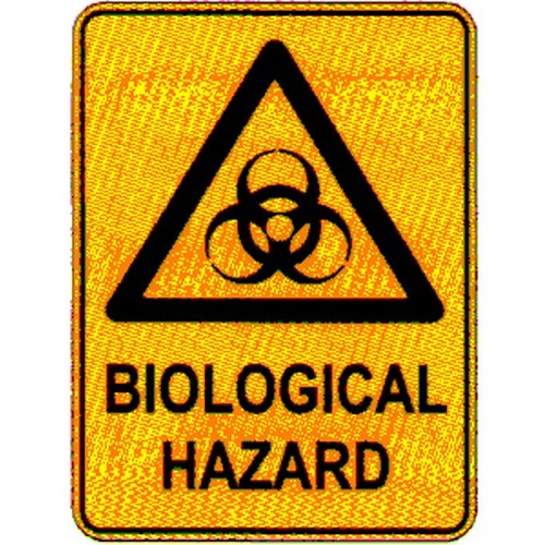 Plastic 450x600mm Warn Biological Hazard Sign - made by Signage
