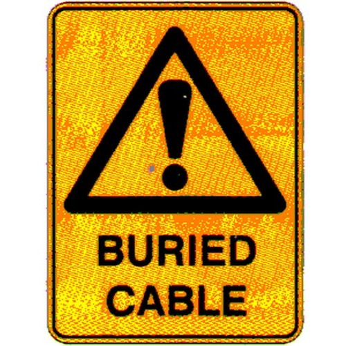 Metal 300x450mm Warning Buried Cables Sign - made by Signage