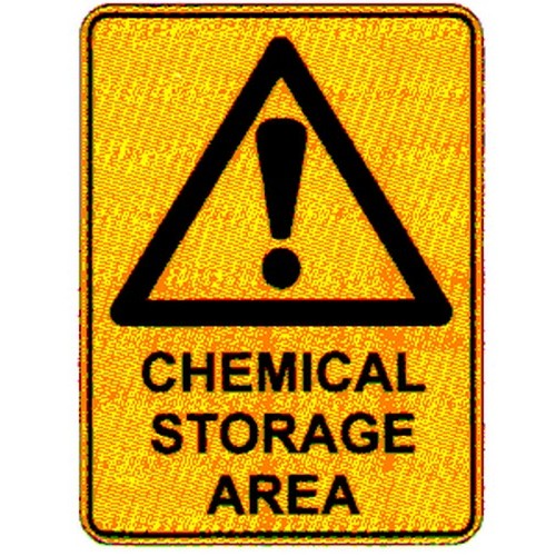 Plastic 450x600mm Warn Chem. Stor. Area Sign - made by Signage