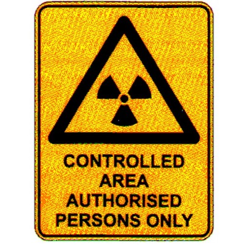 Metal 450x600mm Warning Controlled Area Sign - made by Signage