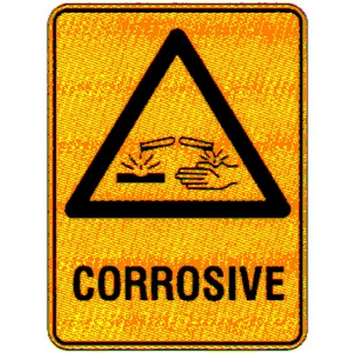 Metal 225x300mm Warning Corrosive Sign - made by Signage