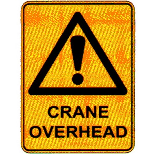 Metal 450x600mm Warn Crane Overhead Sign - made by Signage