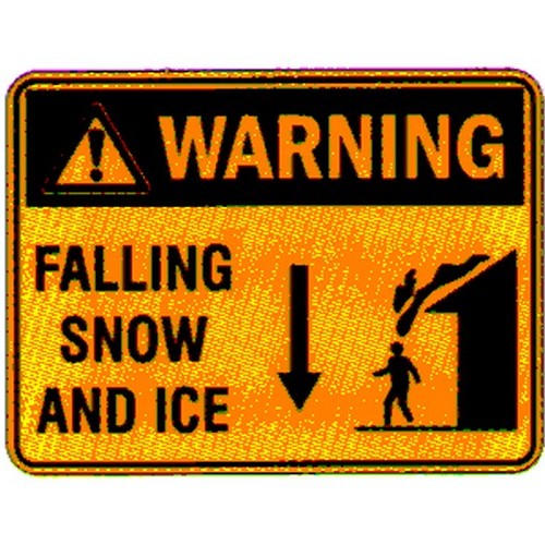 Metal 300x450mm Warn.Falling Snow & Ice Sign - made by Signage