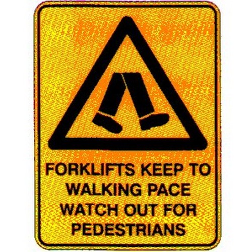 Metal 450x600mm Warning Forklifts Keep Etc Sign - made by Signage