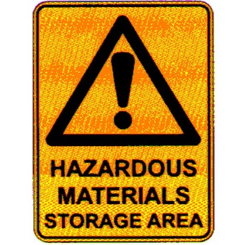 Plastic 450x600mm Warning Hazardous Materials Storage Sign - made by Signage