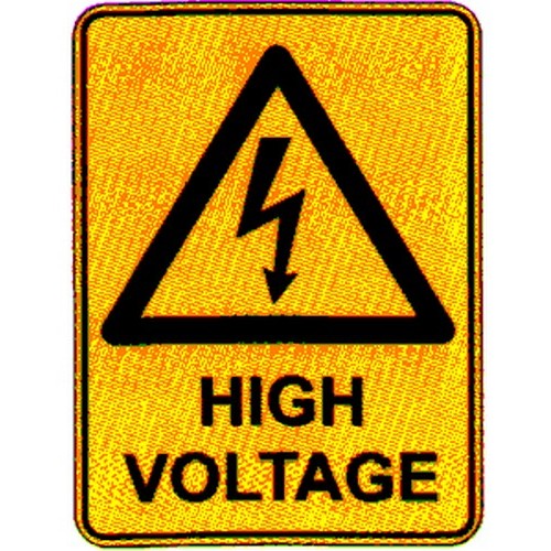 Pack Of 5 Self Stick 100x140mm Warn High Voltage Labels - made by Signage