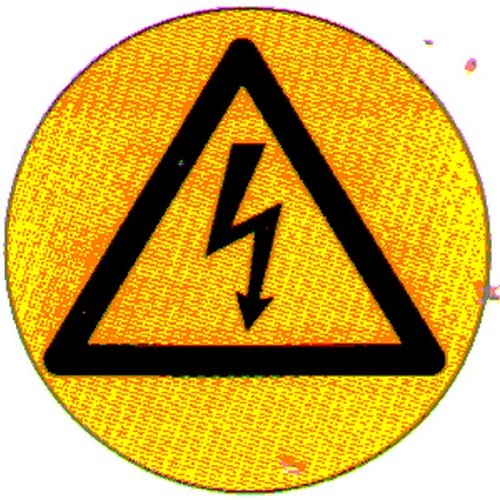 Pack of 5 Self Stick 50mm Warn High Voltage Labels - made by Signage