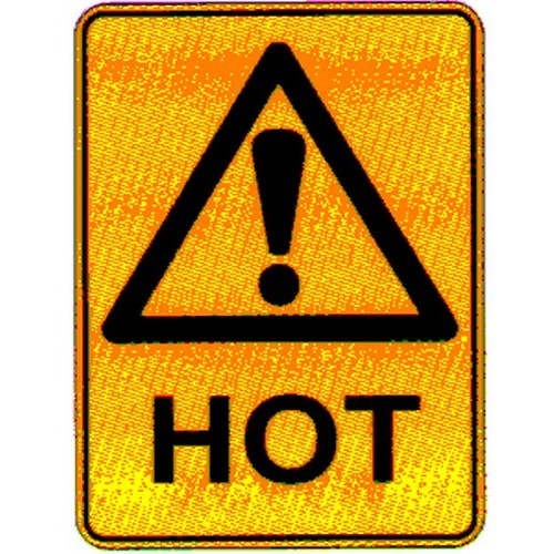Pack Of 5 Self Stick 100x140mm Warning Hot Labels - made by Signage