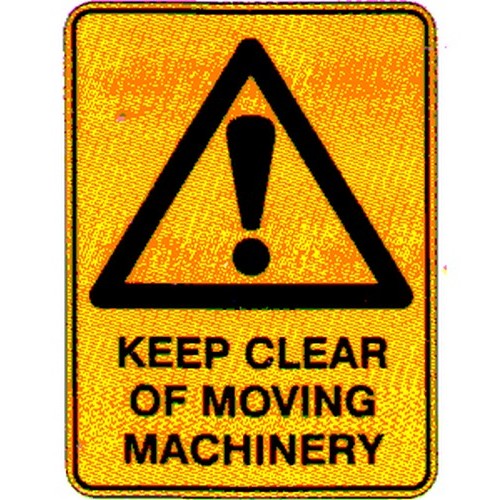 Pack Of 5 Self Stick 100x140mm Warning Keep Clear Of Machinery Labels - made by Signage