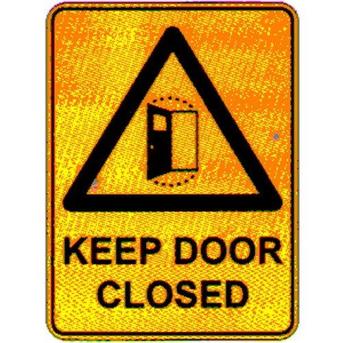 Metal 225x300mm Warn Keep Door Closed Sign - made by Signage