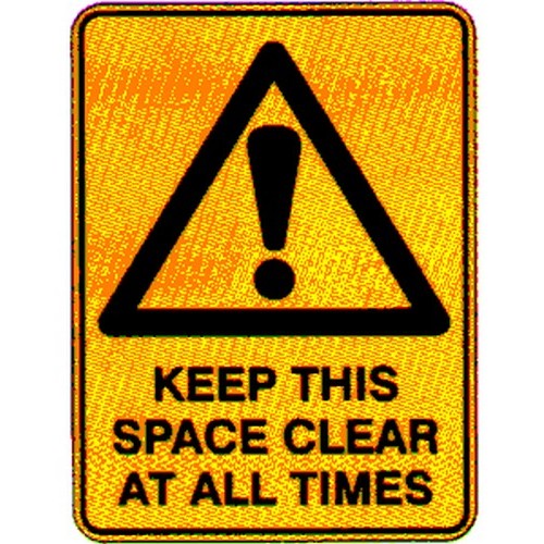 Plastic 225x300mm Warning Keep This Space Sign - made by Signage