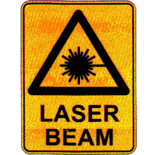 Metal 450x600mm Warn Laser Beam Sign - made by Signage