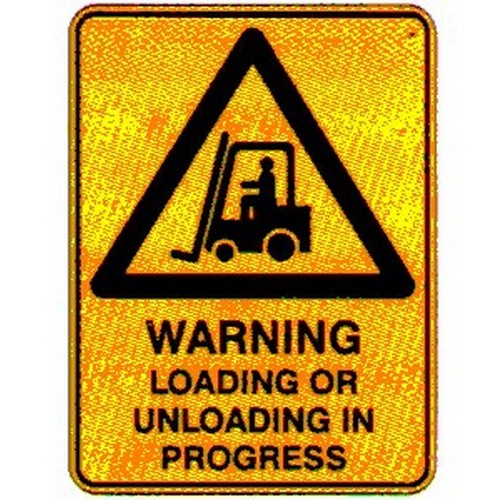 Metal 450x600mm Warning Loading Or Unloading.. Sign - made by Signage