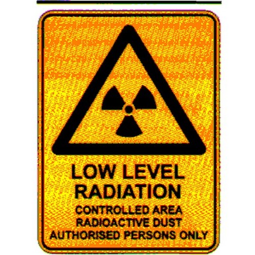 Metal 450x600mm Warning Low Level Radiation Sign - made by Signage