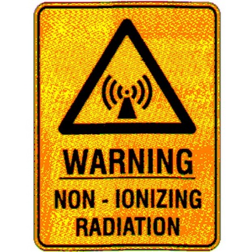 Plastic 450x300mm Warn NonIonizing Radiation Sign - made by Signage