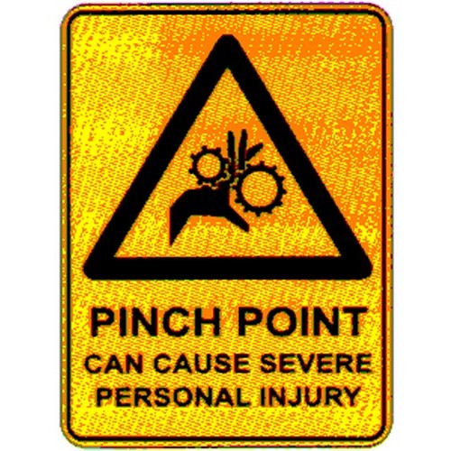 Metal 225x300mm Warn Pinch Point Can Sign - made by Signage
