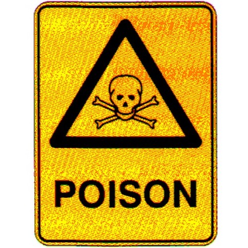 Metal 300x225mm Warning Poison With Picto Sign - made by Signage