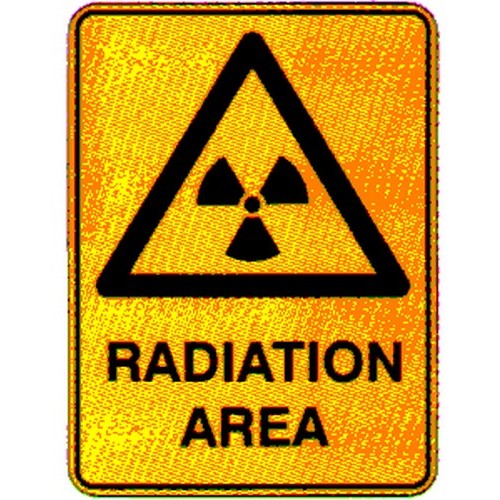 Metal 225x300mm Warning Radiation AreaWithSym Sign - made by Signage