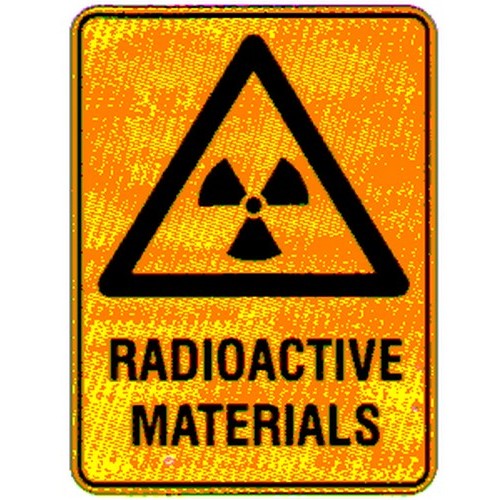 Metal 225x300mm Warning Radioactive Mat. Sign - made by Signage