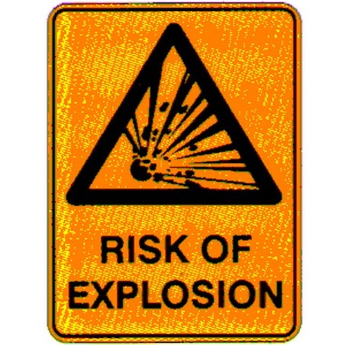 Metal 225x300mm Warning Risk Of Explosion Sign - made by Signage