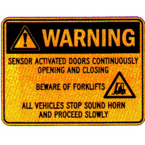 Metal 300x450mm Warning Sensor Activated Etc.. Sign - made by Signage