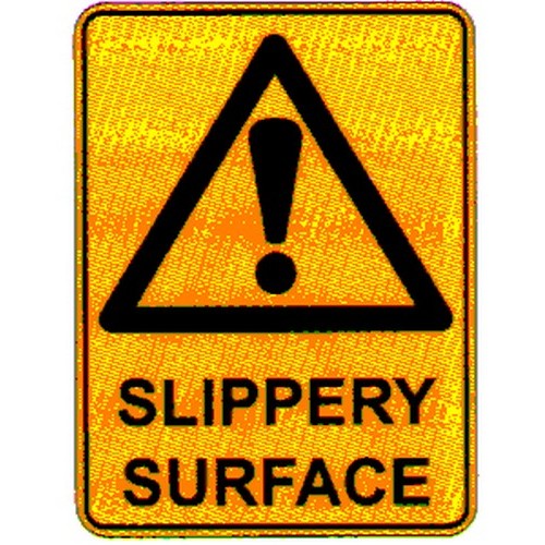 Plastic 450x600mm Warn Slippery Surface Sign - made by Signage