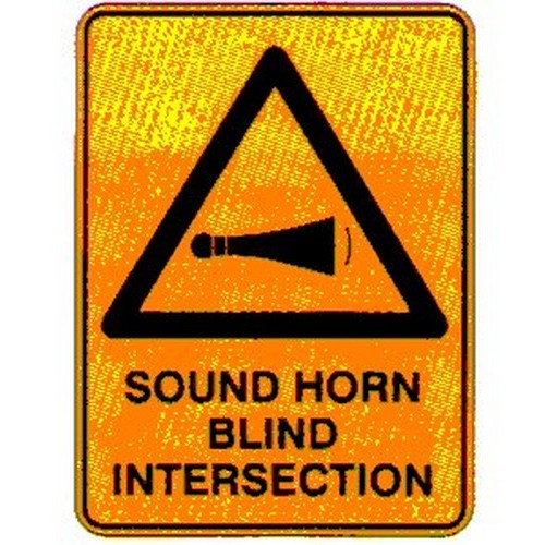 Metal 300x450mm Warning Sound Horn Blind..Sign - made by Signage