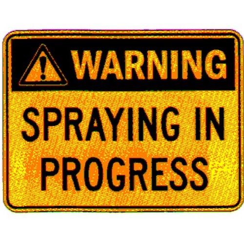 Metal 450x600mm Warn Spraying In Progress Sign