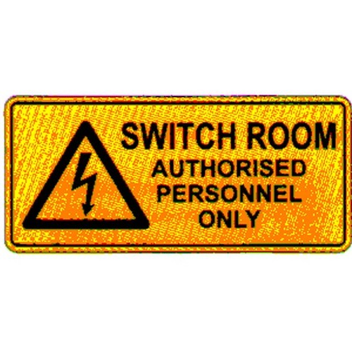 Metal 200x450mm Warn Switchroom Auth. Sign - made by Signage