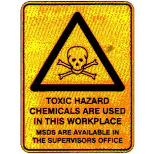 Metal 300x450mm Warning Toxic Hazard Chem Sign - made by Signage