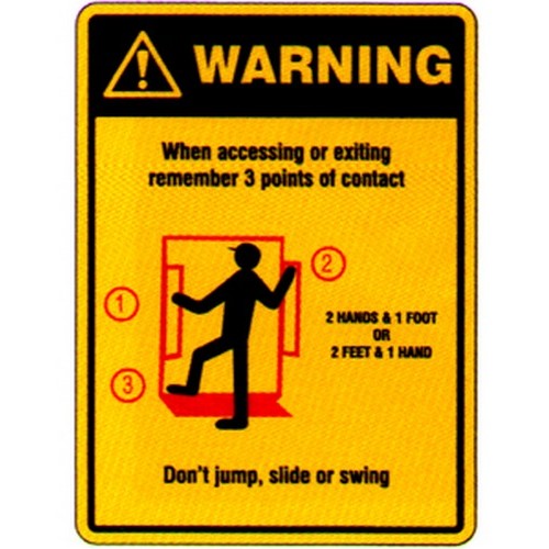 Pack Of 5 Self Stick 100x140mm Warning When Access. 3 Points Labels - made by Signage